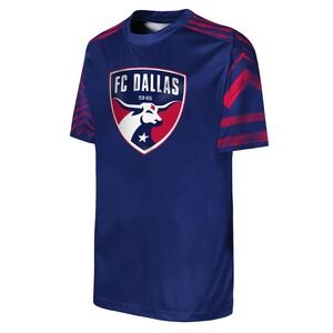 FC Dallas Soccer‎ Jersey T-Shirt Blue Red Graphic Logo Adult Boys S NWT